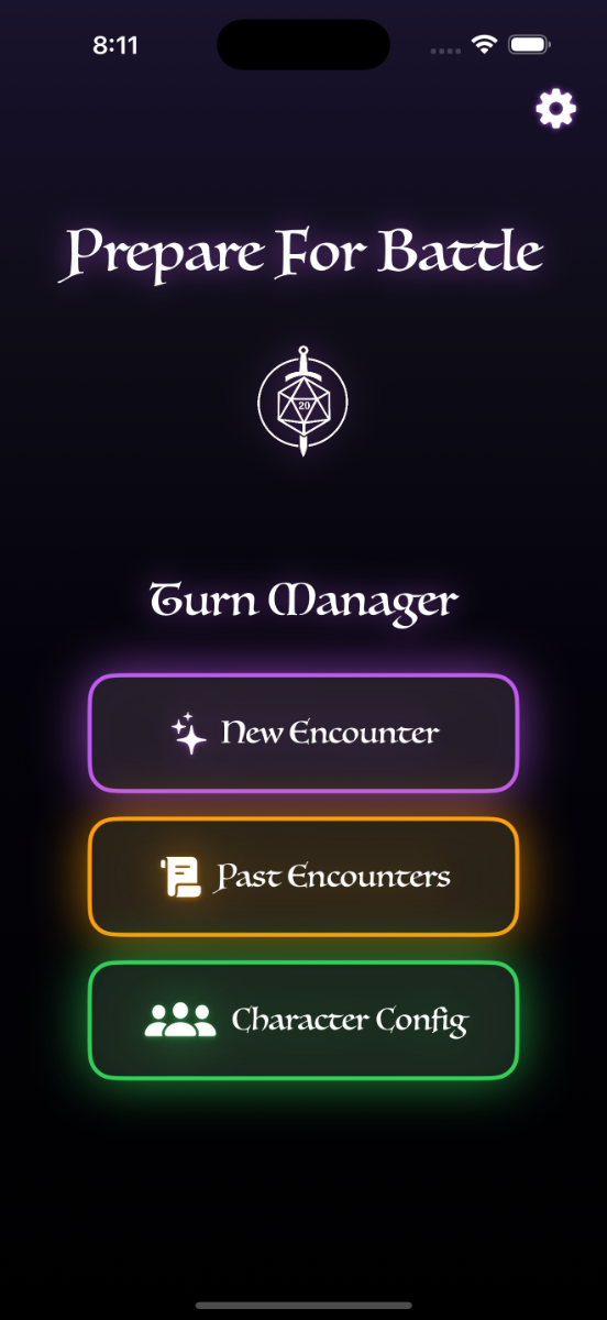 Prepare For Battle main screen